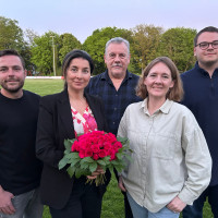 (v.l.n.r.) Lukas Hein, Naciye Özsu, Thomas Bonz, Christine Himmelberg, Kevin Kästner